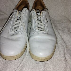 Adi Pure Genuine Adidas Men Golf Shoes/Torsion System Size 8 Leather White Rare.